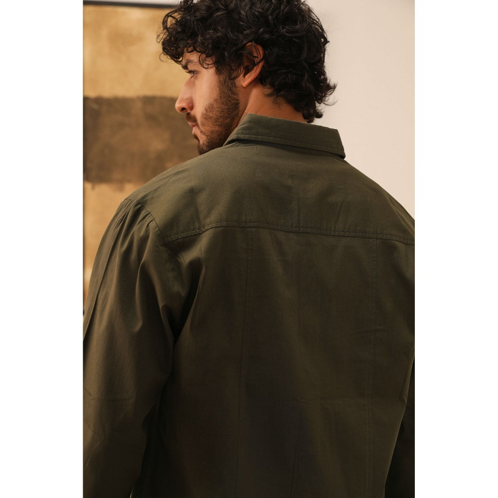 PRIMAL GRAY Olive Organic Cotton Extra Long Shirt