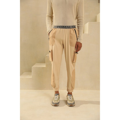 PRIMAL GRAY Beige Polyester Cargo Pants