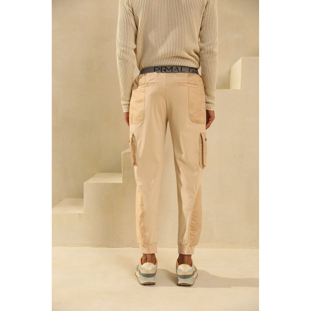 PRIMAL GRAY Beige Polyester Cargo Pants