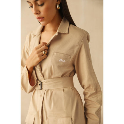 PRIMAL GRAY Single-Breasted Oversized Blazer with Belt