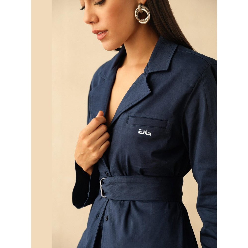 PRIMAL GRAY Single-Breasted Oversized Blazer with Belt
