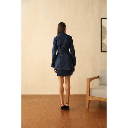 PRIMAL GRAY Single-Breasted Oversized Blazer with Belt