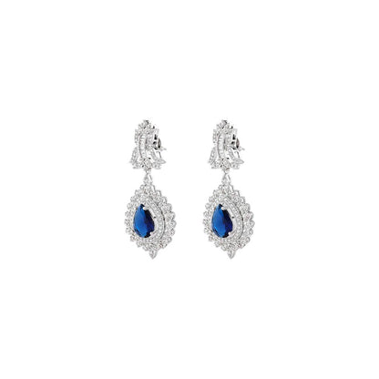 PRIHAN LUXURY Sapphire Diamond Danglers Earrings