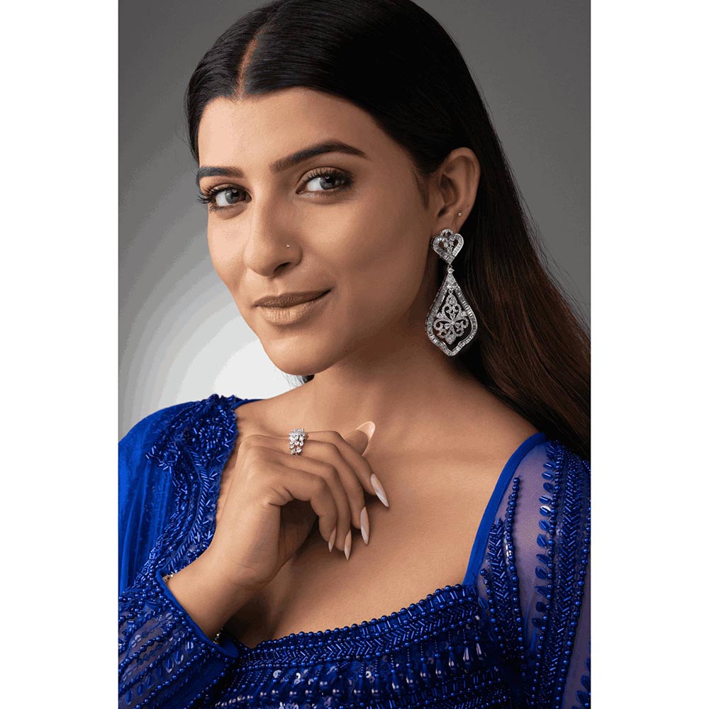 PRIHAN LUXURY Floral Grace Danglers Earrings