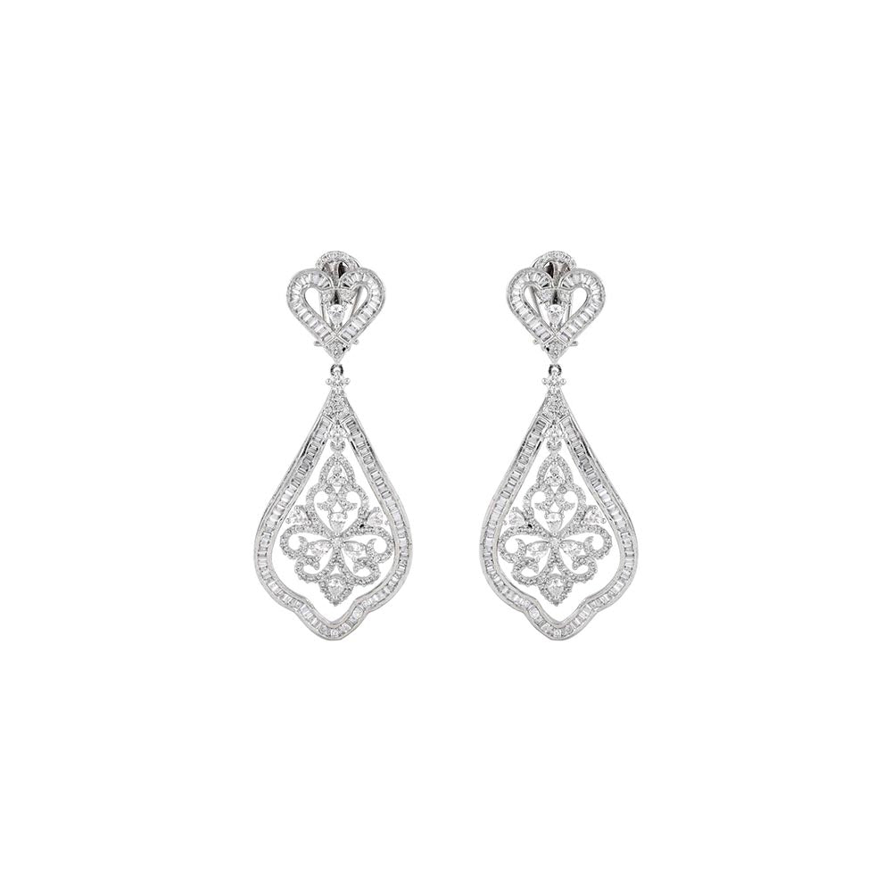 PRIHAN LUXURY Floral Grace Danglers Earrings