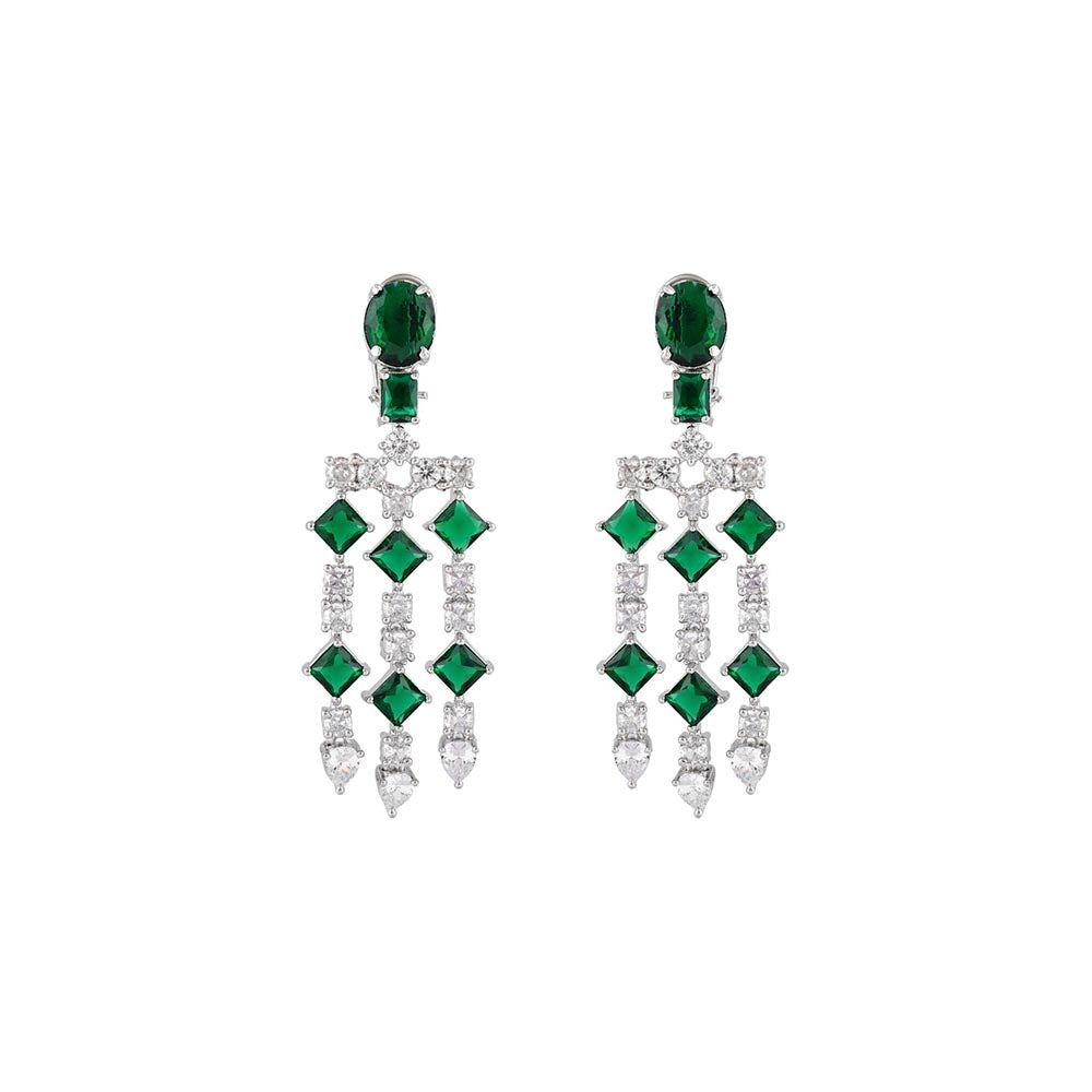 PRIHAN LUXURY Dreamy Emerald Danglers Earrings