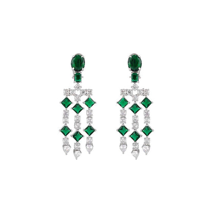 PRIHAN LUXURY Dreamy Emerald Danglers Earrings