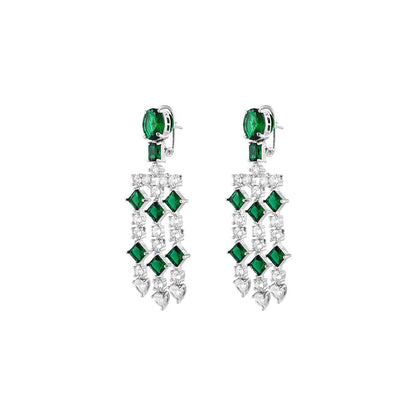 PRIHAN LUXURY Dreamy Emerald Danglers Earrings