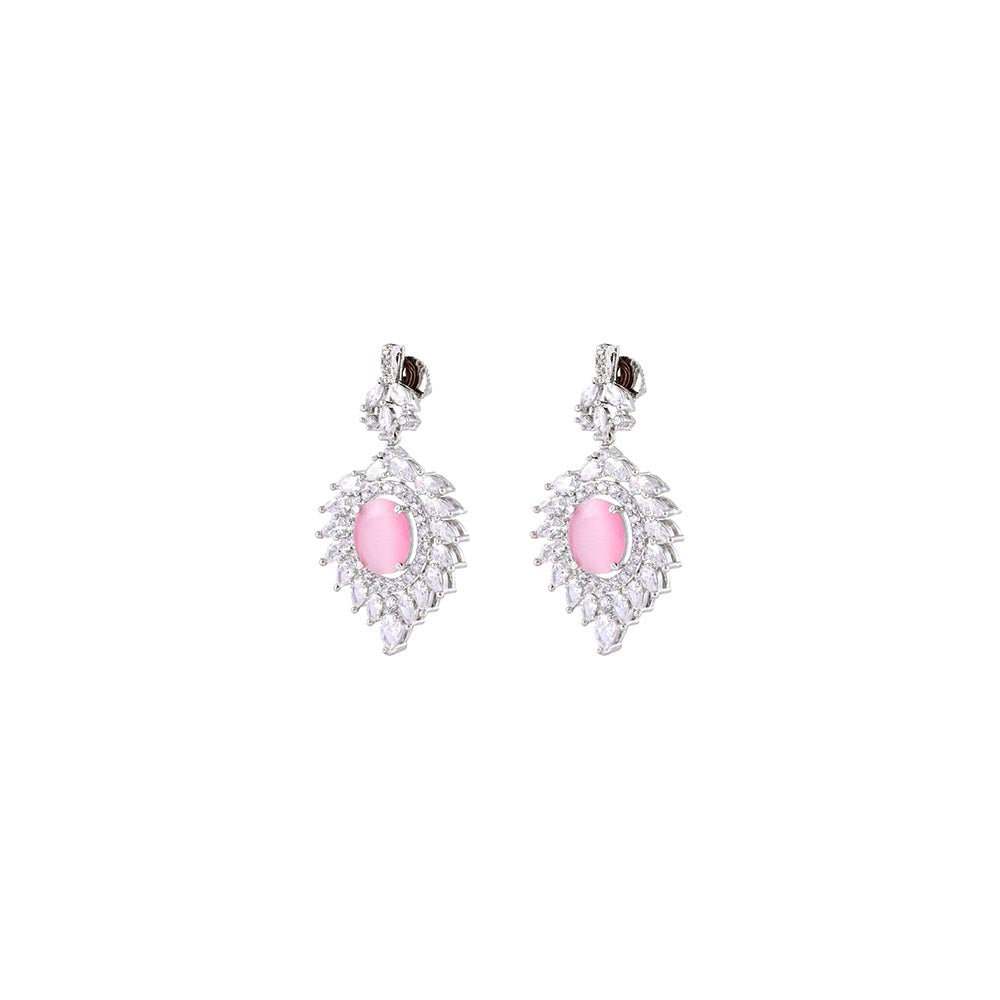 PRIHAN LUXURY Pink Radiance Danglers Earrings