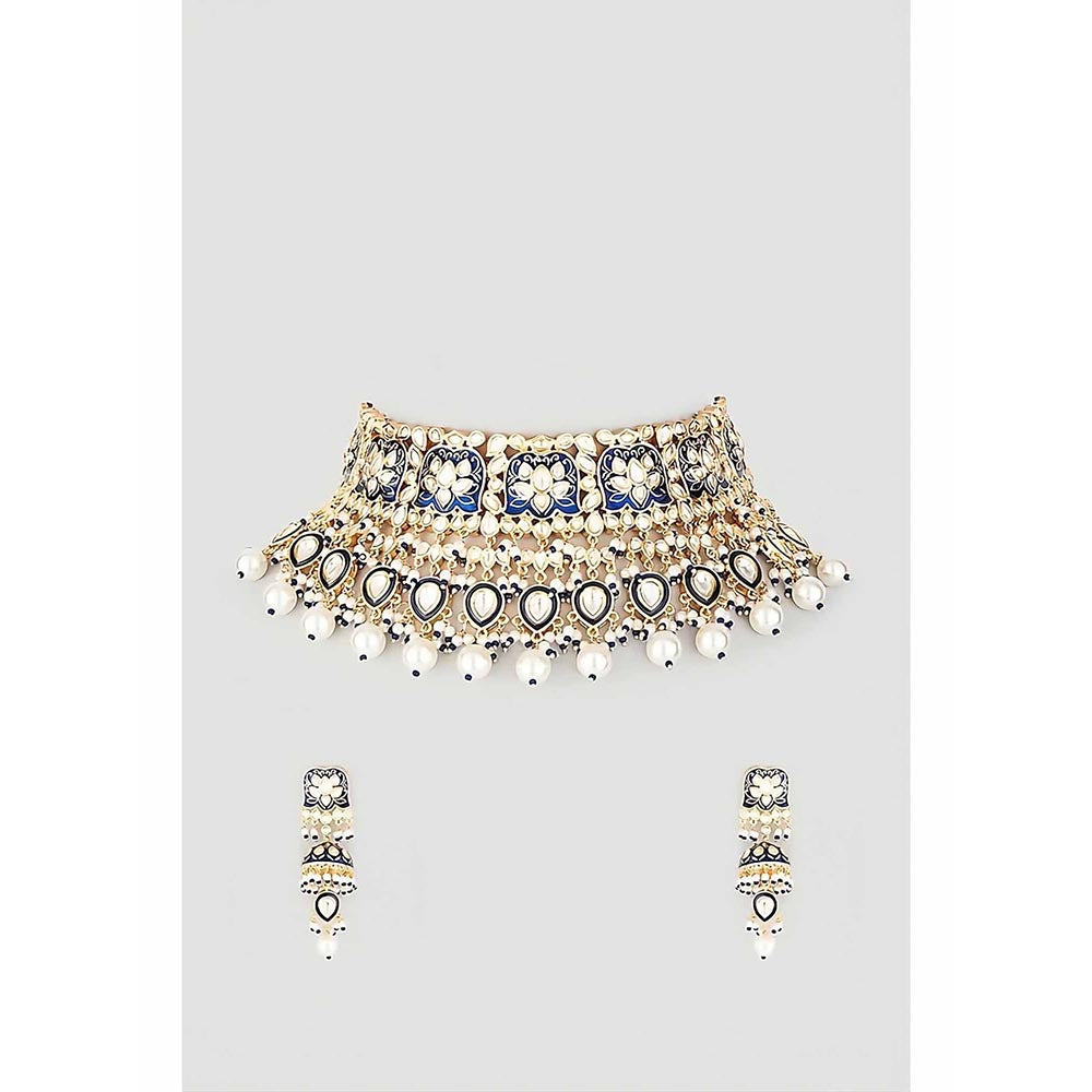 PRIHAN LUXURY Neelam Meenakari Choker