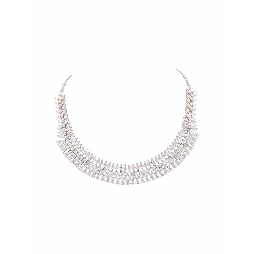 PRIHAN LUXURY White Diamond Delight Jewellery Set