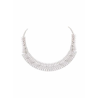 PRIHAN LUXURY White Diamond Delight Jewellery Set