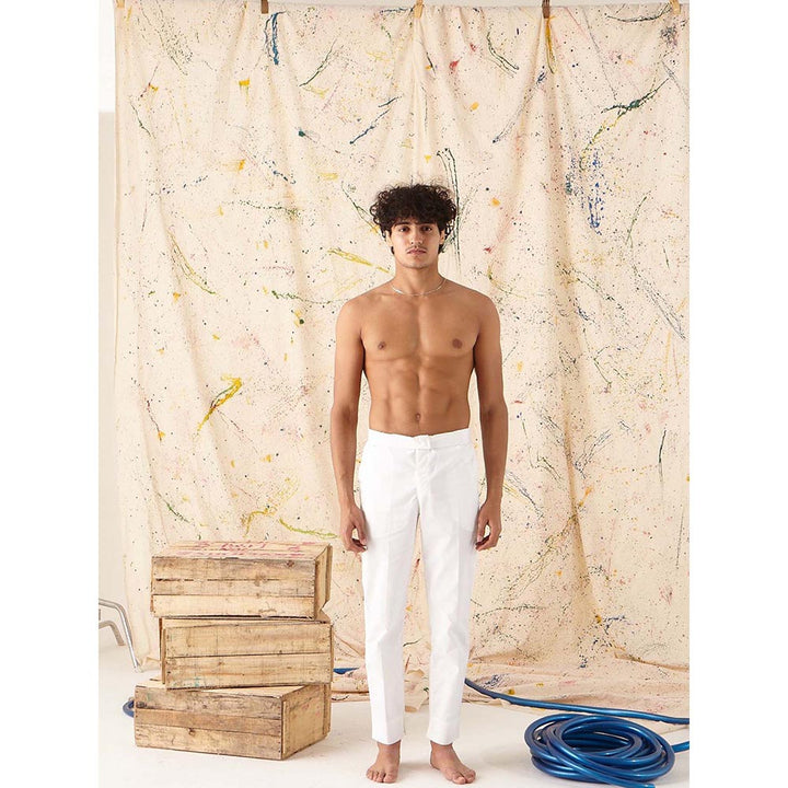 Project Bandi Trouser Style Cotton Pajama In White