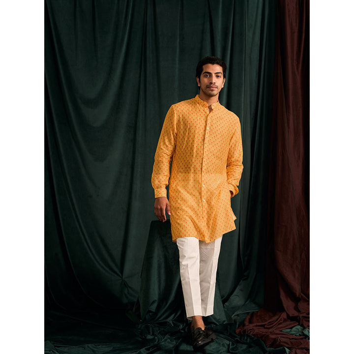 Project Bandi Honey Marigold Malai Cotton Kurta with Cream Pajama