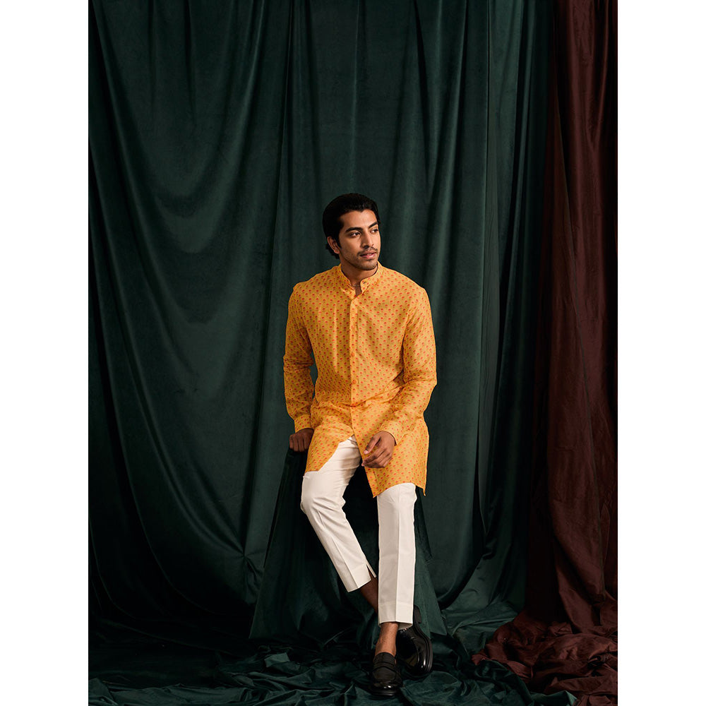 Project Bandi Honey Marigold Malai Cotton Kurta with Cream Pajama