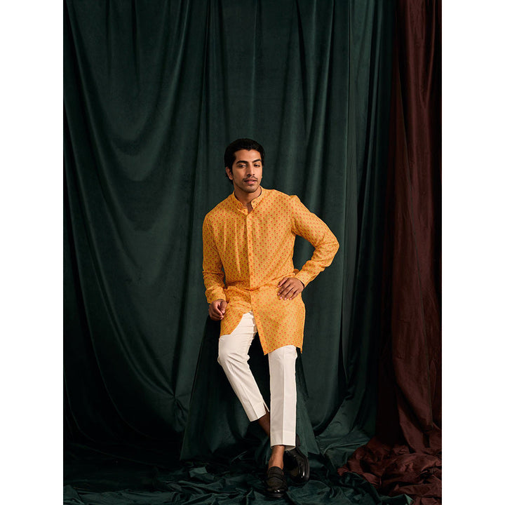 Project Bandi Honey Marigold Malai Cotton Kurta with Cream Pajama