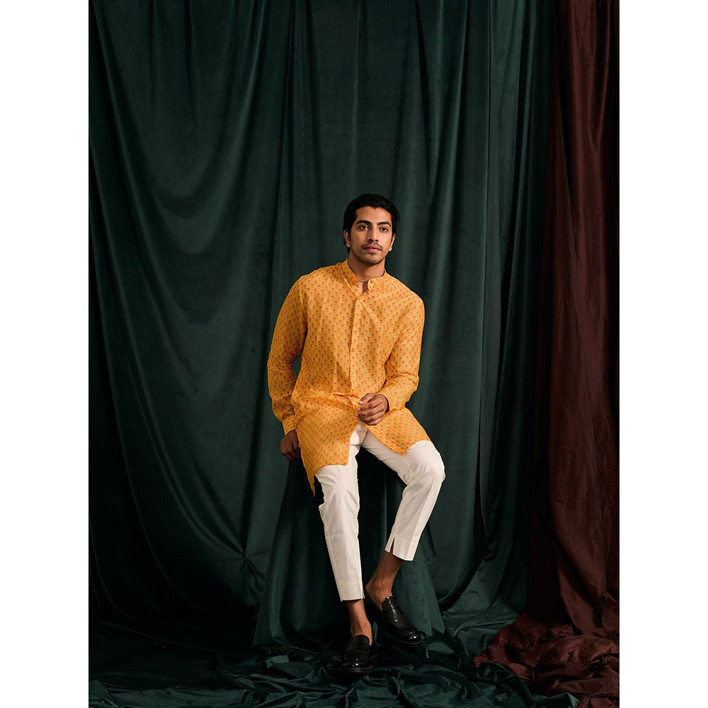 Project Bandi Honey Marigold Malai Cotton Kurta with Cream Pajama