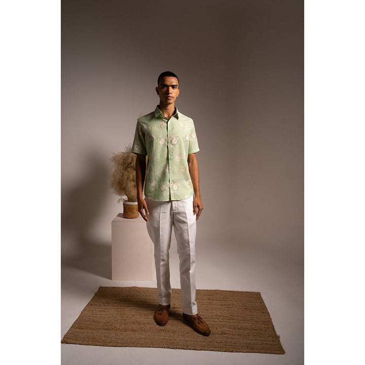 Project Bandi Mint White Rose Shirt