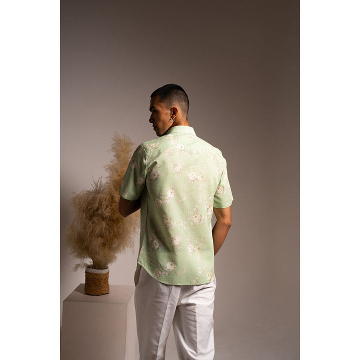 Project Bandi Mint White Rose Shirt