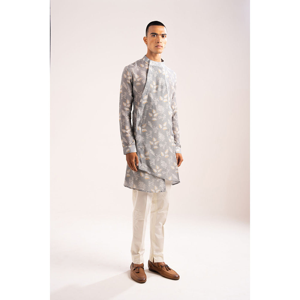 Project Bandi Mountain Ash Pleated Kurta Pajama (Set of 2)