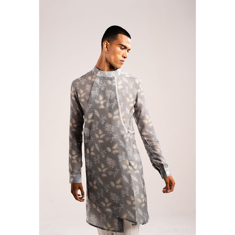 Project Bandi Mountain Ash Pleated Kurta Pajama (Set of 2)