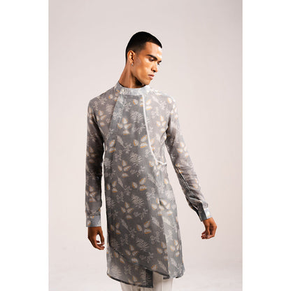 Project Bandi Mountain Ash Pleated Kurta Pajama (Set of 2)