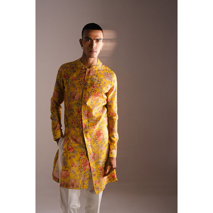 Project Bandi Yellow Hamdard Long Kurta Pajama (Set of 2)