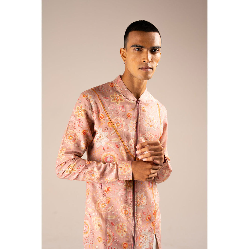 Project Bandi Rose Versailles Cotton Linen Zipper Kurta Pajama (Set of 2)