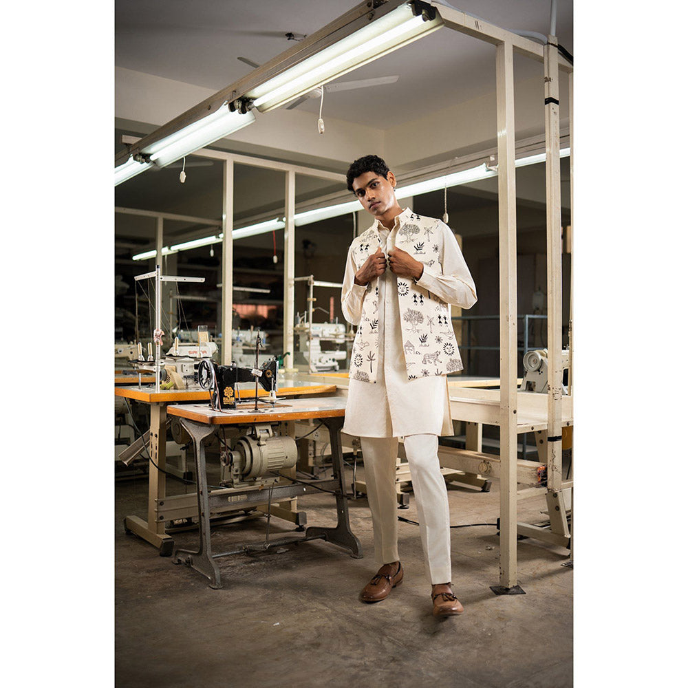 Project Bandi Beige Vaana Open Nehru Jacket