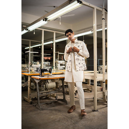 Project Bandi Beige Vaana Open Nehru Jacket