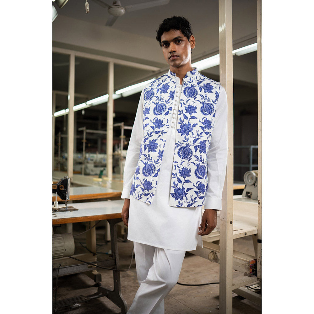 Project Bandi White Anar Open Nehru Jacket