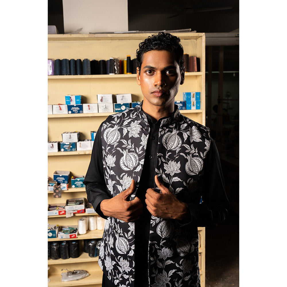 Project Bandi Black Anar Open Nehru Jacket