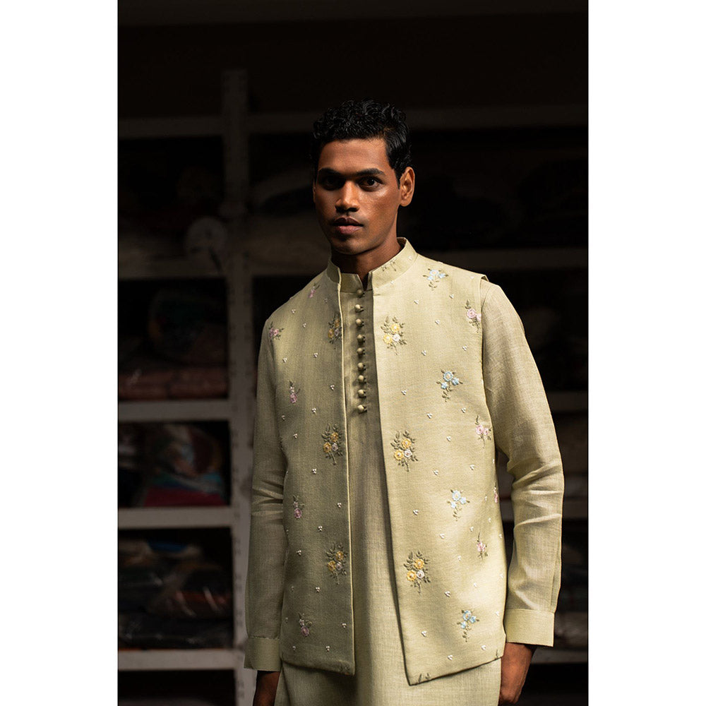 Project Bandi Beige Raag Open Nehru Jacket