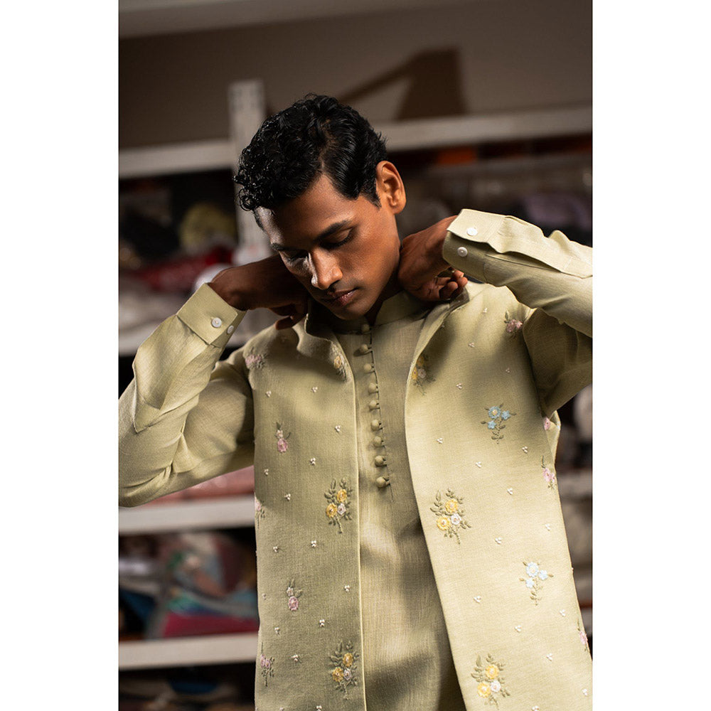 Project Bandi Beige Raag Open Nehru Jacket