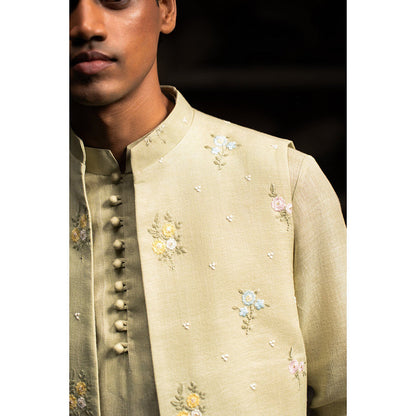 Project Bandi Beige Raag Open Nehru Jacket