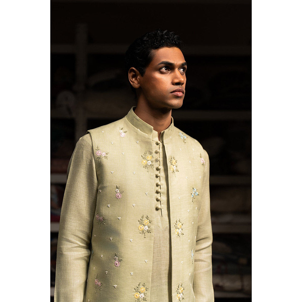 Project Bandi Beige Raag Open Nehru Jacket