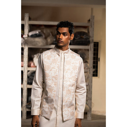 Project Bandi Pink Khwab Nehru Jacket with Kurta and Pyjama (Set of 3)