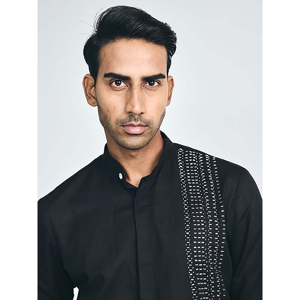 Project Bandi Blacklist Black Slim Short Kurta