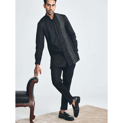 Project Bandi Blacklist Black Slim Short Kurta