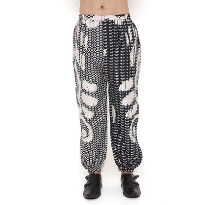 PS Men by Payal Singhal Multi Uzbec Print Dupion Silk Kurta With Salwar Pant (Set of 2)