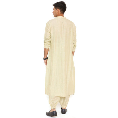 PS Men by Payal Singhal Mint Abla Silk Kurta With Salwar Pant (Set of 2)