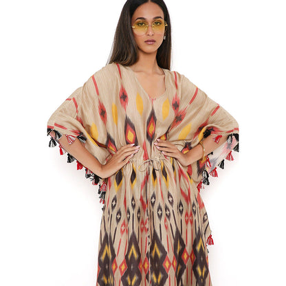 PS Pret by Payal Singhal Mexico Print Silkmul Kaftan with Tassels