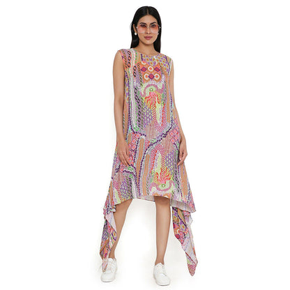 PS Pret by Payal Singhal Multicolor African Print Cotton Wrinkle Side Tale Dress