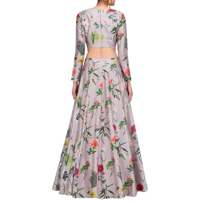 PS Pret by Payal Singhal Lavender Printed Choli And Lehenga With Dupatta (Set of 3)