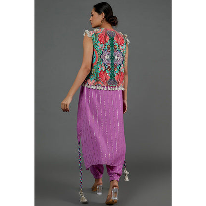 PS Pret by Payal Singhal Lavender Kurta With Jogger Pant And Embroidered Jacket (Set of 3)
