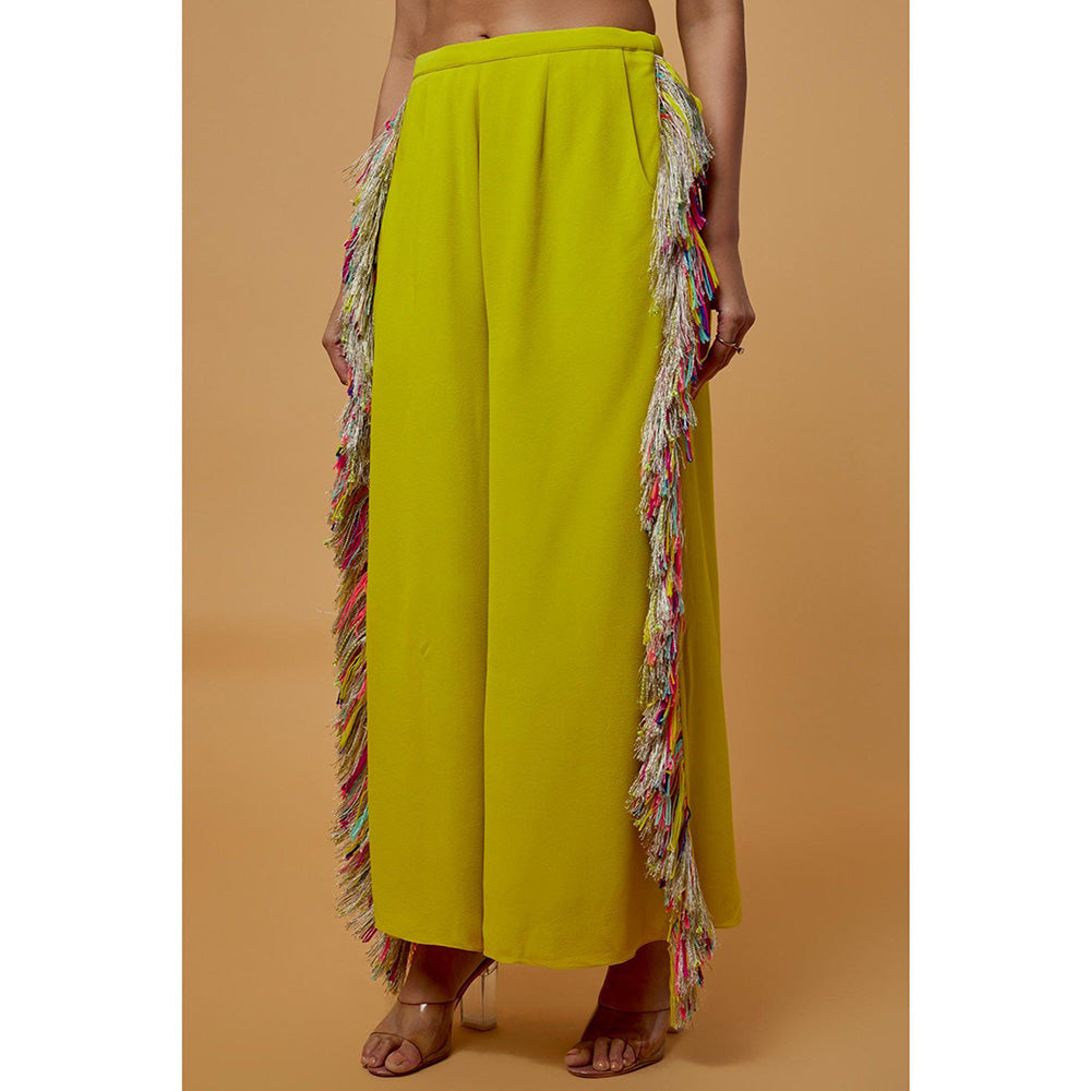 PS Pret by Payal Singhal Green Embroidered Bustier With Culotte Palazzo (Set of 2)