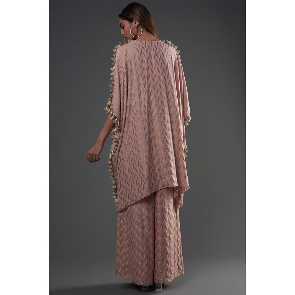 PS Pret by Payal Singhal Rose Pink Embroidered Kaftan With Palazzo (Set of 2)