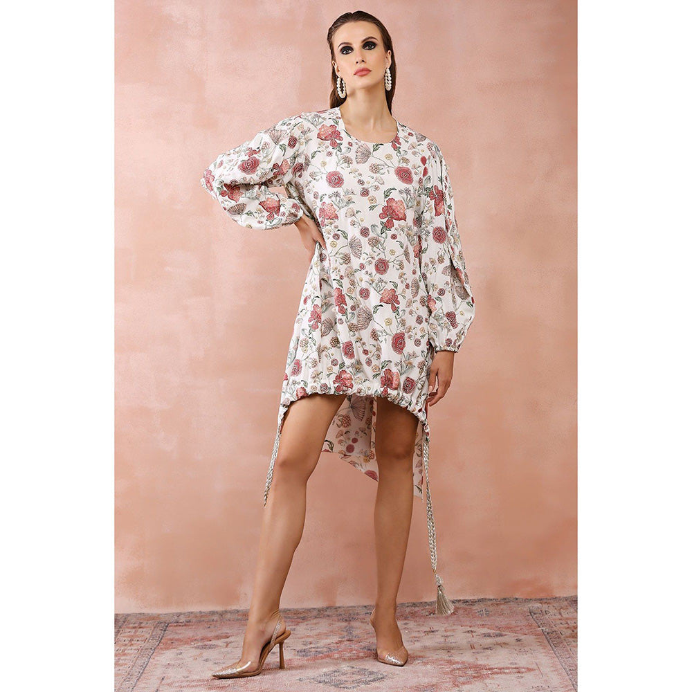 PS Pret by Payal Singhal White Gulbagh Print Front Embroidered Balloon Dress