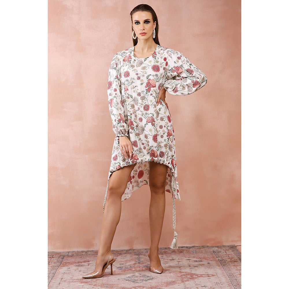 PS Pret by Payal Singhal White Gulbagh Print Front Embroidered Balloon Dress