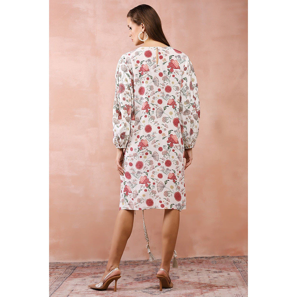 PS Pret by Payal Singhal White Gulbagh Print Front Embroidered Balloon Dress